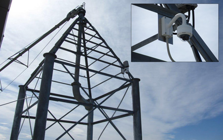 Yard Overview Camera Mounted on Center Pivot Tower